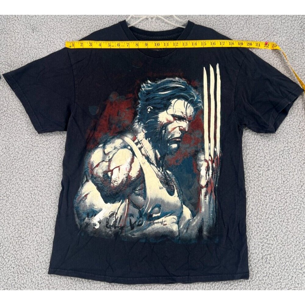VTG Marvel Wolverine Big Print Black T Shirt Size Large (42/44)